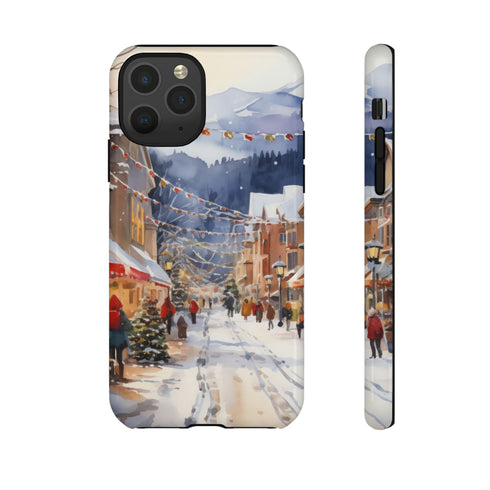 Bustling Victorian Christmas Market - Impact Resistant Phone Case iPhone 11 Pro Glossy